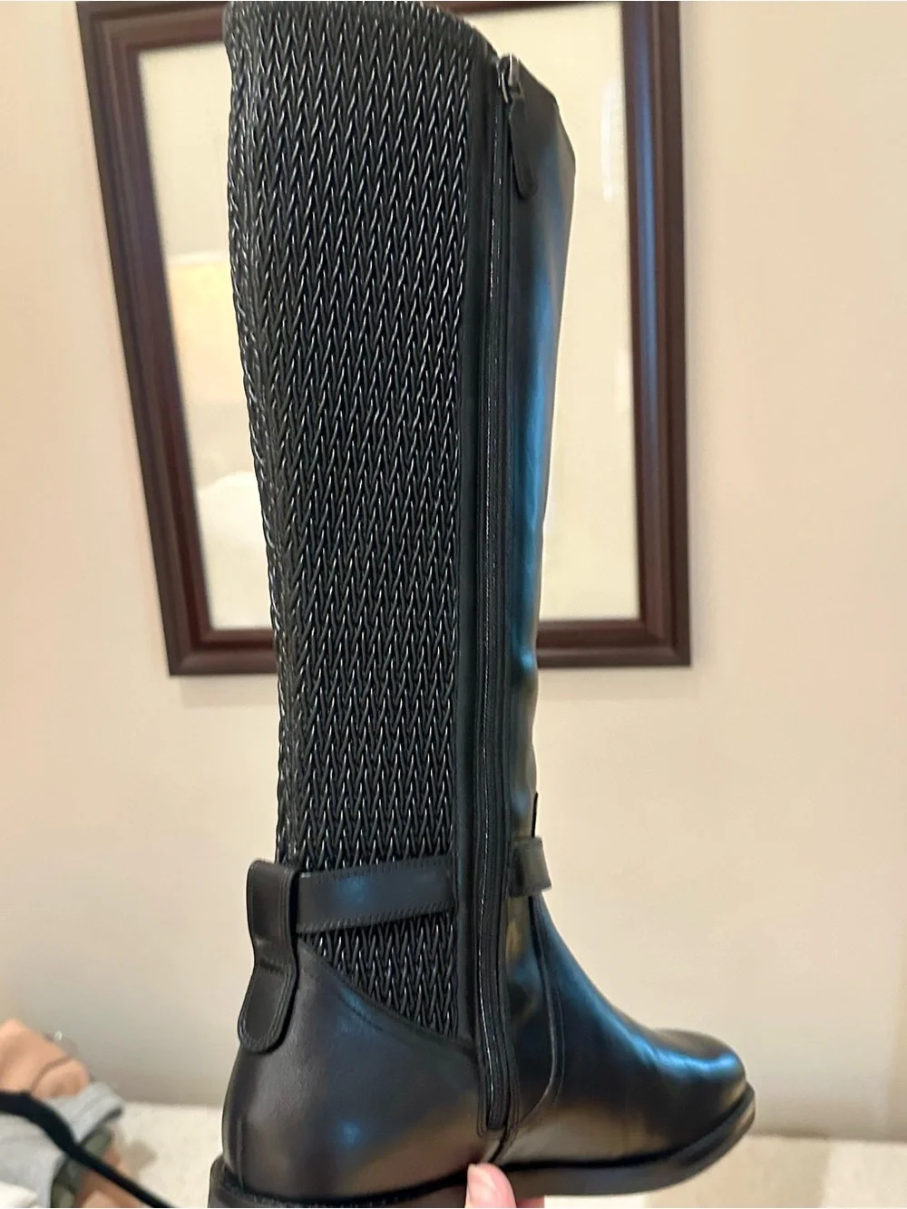 Cole Haan Black Leather Riding Boots